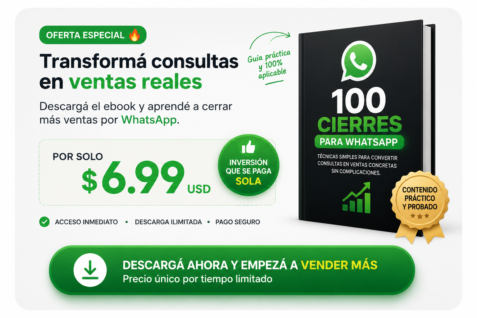 100 cierres de WhatsApp