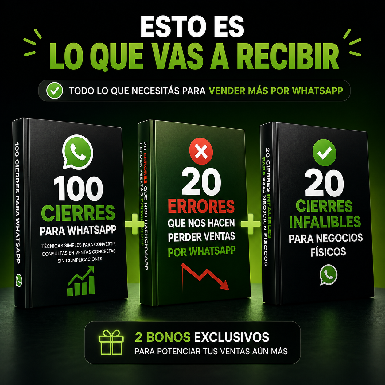 100 cierres WhatsApp bonos